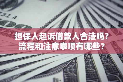 济南担保人起诉借款人合法吗？流程和注意事项有哪些？